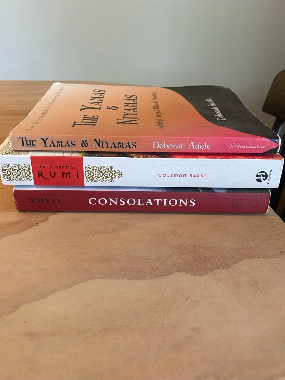 Rumi, consolations and The Yamas & Niyamas poetry and inspirational books
